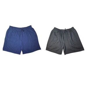 Andrew Scott Lot Of 2 Pull-On Fleece-Lined Sweat Shorts Casual 3XL blue gray